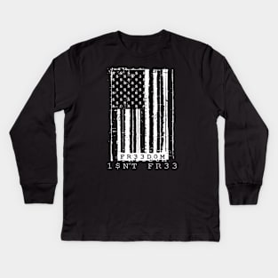 Freedom Isn't Free American Flag UPC Kids Long Sleeve T-Shirt